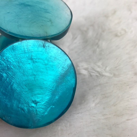 Blue Iridescent Circle Stretch Fashion Bracelet - Picture 6 of 8